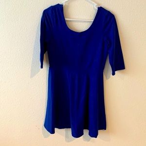 Blue long sleeve dress express medium